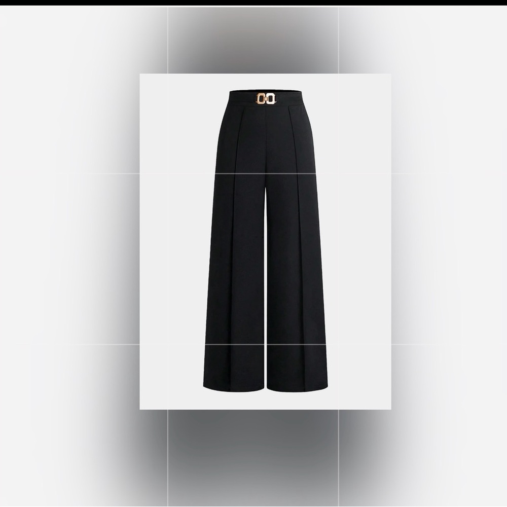 Commense‎ Black Pleated Business Trousers Dress Pants Medium New